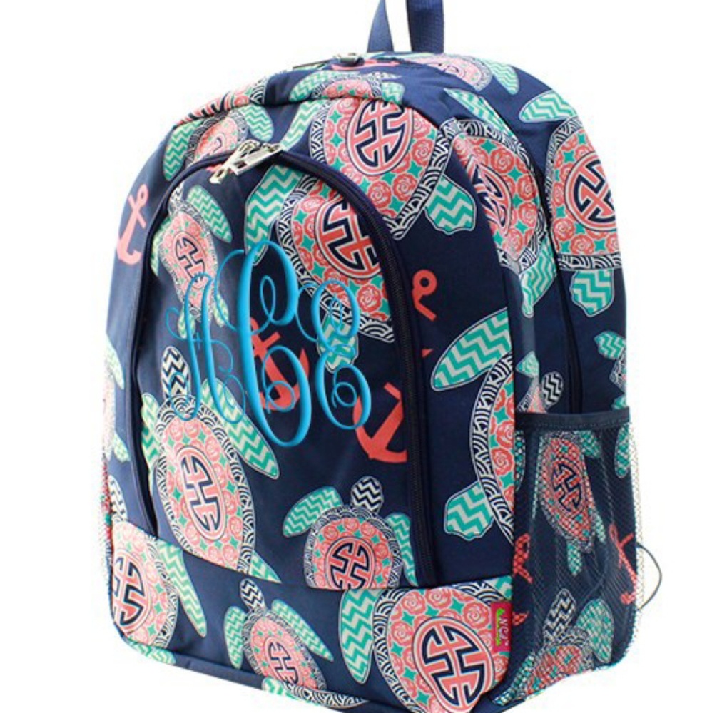 NAVY CANVAS SEA TURTLE BACKPACK/BOOK BAG!